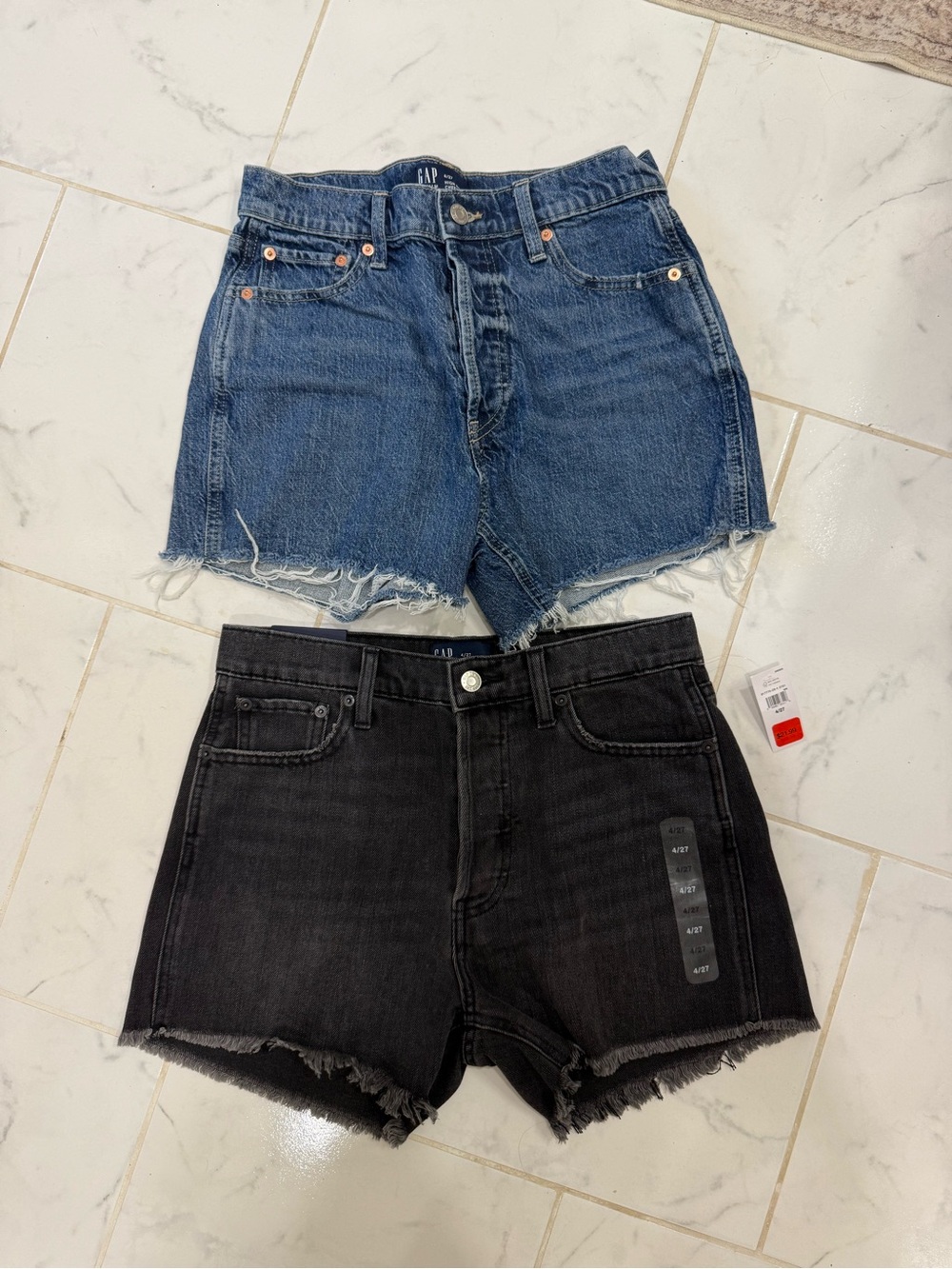 GAP Women's Denim Shorts Duo - Blue and Black
